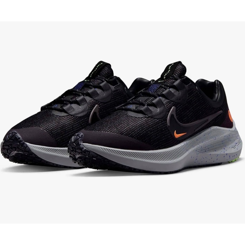 Nike Zoom Winflo 8 Shield Weatherized Running Black/Violet Ore/Atomic Orange 8.5